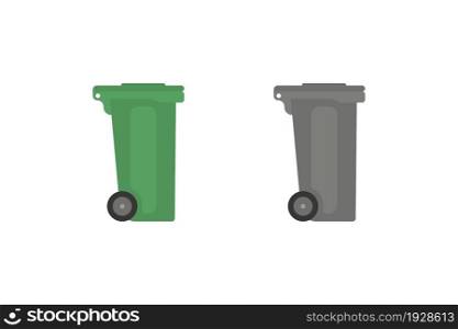 Trash can simple illustration. Bin icon, garbage box concept symbol in vector flat style.