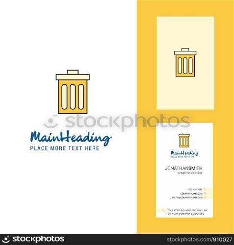Trash Creative Logo and business card. vertical Design Vector