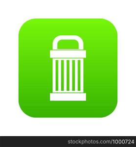 Trash icon digital green for any design isolated on white vector illustration. Trash icon digital green
