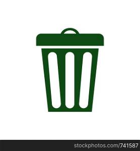 Trash icon. Green ecological sign. Protect planet. Vector illustration for design.