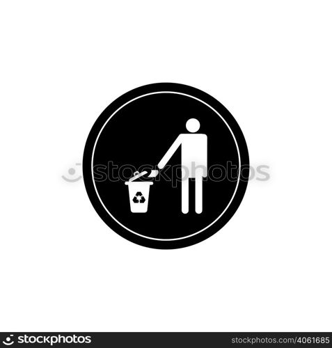 trash icon logo vector design template