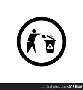 trash icon logo vector design template