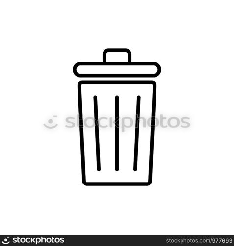 Trash icon symbol simple design on white background