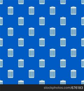 Trashcan pattern repeat seamless in blue color for any design. Vector geometric illustration. Trashcan pattern seamless blue