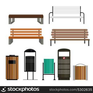 Trashcan Set Isolated on White. Vector Illustration EPS10. Trashcan Set Vector Illustration