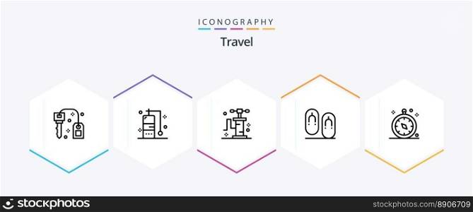 Travel 25 Line icon pack including travel. gps. transport. compass. footwear