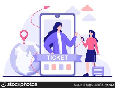 Travel Agency Background Vector illustration. People Visit the Landmarks of these World Famous Tourist Attractions using Plane, Car or Boat Transportation