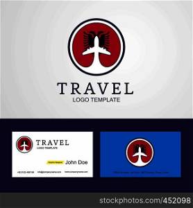 Travel Albania Creative Circle flag Logo and Business card design