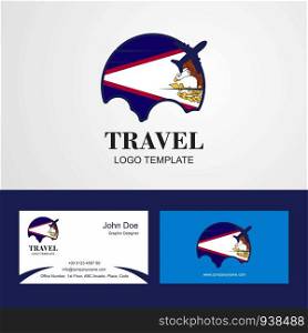 Travel American Samoa Flag Logo and Visiting Card Design