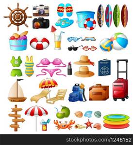 Travel and Summer holiday icon set