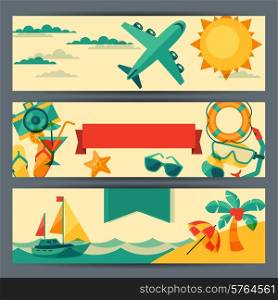Travel and tourism horizontal banners.