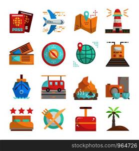 Travel and Vacation flat design icon, vector and illustration