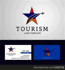 Travel Armenia flag Creative Star Logo and Business card design