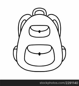 Travel backpack. Children briefcase for school. Vector icon linear.