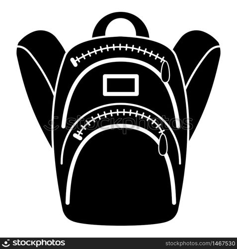 Travel backpack icon. Simple illustration of travel backpack vector icon for web design isolated on white background. Travel backpack icon, simple style