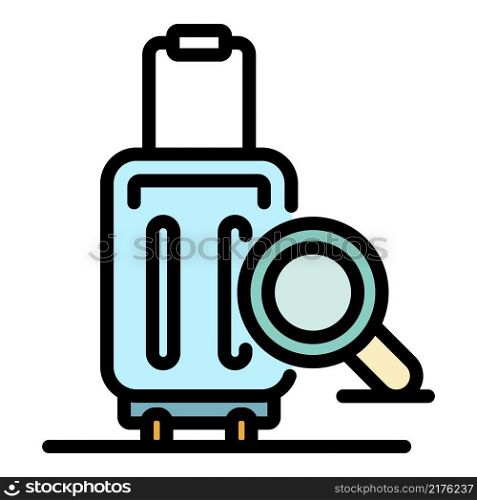 Travel bag control icon. Outline travel bag control vector icon color flat isolated. Travel bag control icon color outline vector