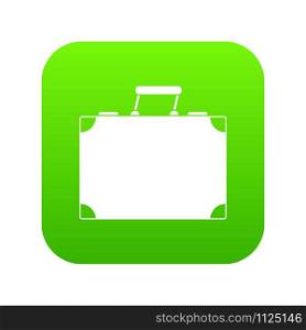 Travel bag icon digital green for any design isolated on white vector illustration. Travel bag icon digital green