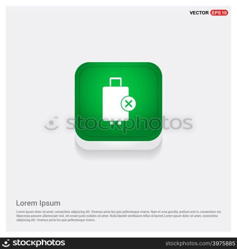 Travel bag iconGreen Web Button - Free vector icon