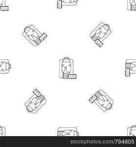 Travel bag lunch icon. Outline illustration of travel bag lunch vector icon for web design isolated on white background. Travel bag lunch icon, outline style