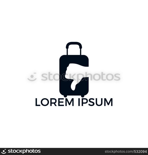 Travel bag with Thumb Down symbol. Logo for web design UI mobile app infographic.