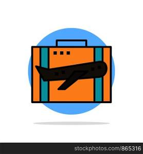Travel, Baggage, Business, Case, Luggage, Portfolio, Suitcase Abstract Circle Background Flat color Icon