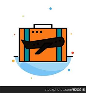 Travel, Baggage, Business, Case, Luggage, Portfolio, Suitcase Abstract Flat Color Icon Template
