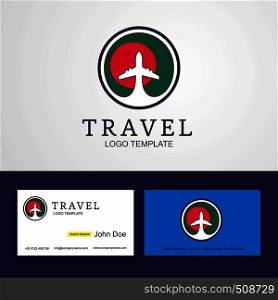 Travel Bangladesh Creative Circle flag Logo and Business card design