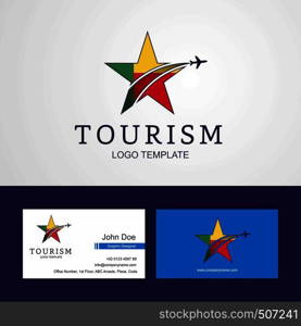 Travel Benin flag Creative Star Logo and Business card design