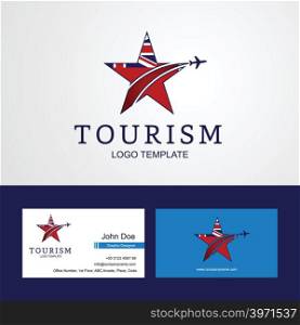 Travel Bermuda flag Creative Star Logo and Business card design
