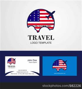 Travel Bikini Atoll Flag Logo and Visiting Card Design