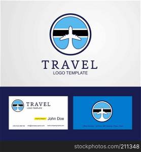 Travel Botswana Creative Circle flag Logo and Business card design