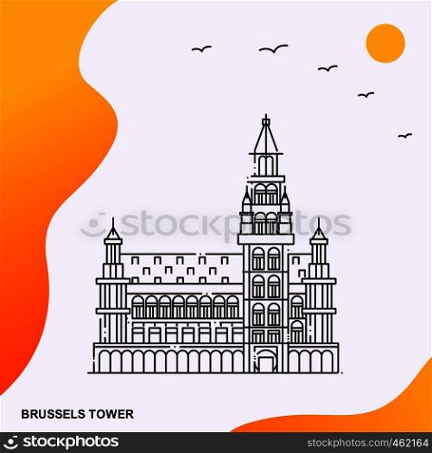 Travel BRUSSELS TOWER Poster Template
