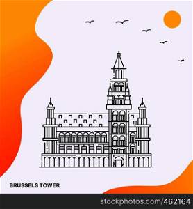 Travel BRUSSELS TOWER Poster Template