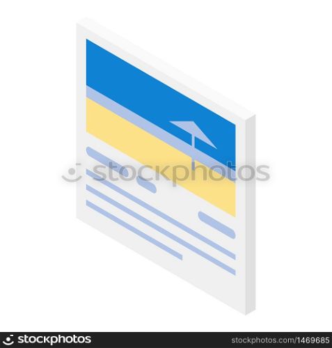 Travel card icon. Isometric of travel card vector icon for web design isolated on white background. Travel card icon, isometric style