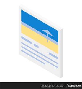 Travel card icon. Isometric of travel card vector icon for web design isolated on white background. Travel card icon, isometric style