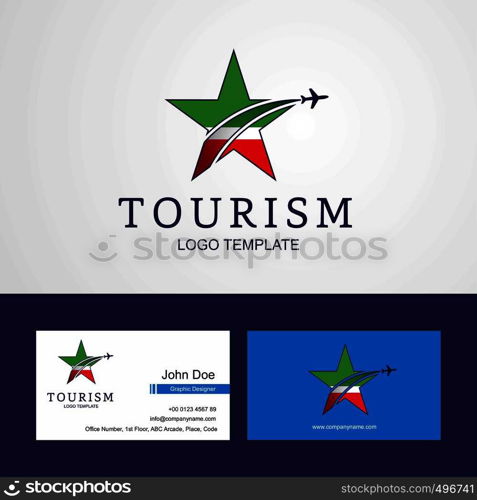 Travel Chechen Republic flag Creative Star Logo and Business card design