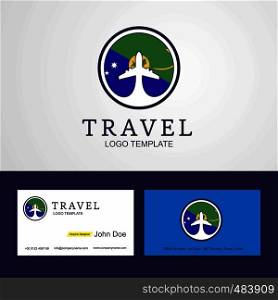Travel Christmas island Creative Circle flag Logo and Business card design