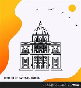 Travel CHURCH OF SANTA ENGRCCIA Poster Template