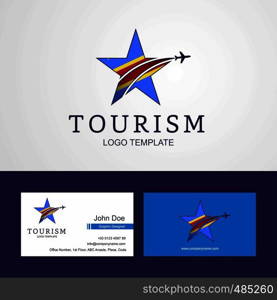 Travel Comoros flag Creative Star Logo and Business card design