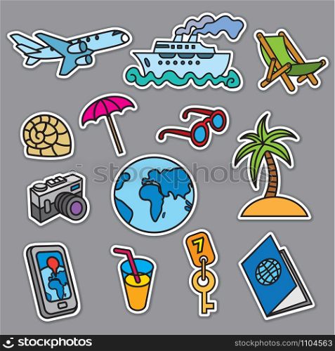 travel concept stickers, sea resort, cruise and journey. travel concept stickers