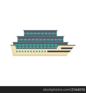 Travel cruise icon. Flat illustration of travel cruise vector icon isolated on white background. Travel cruise icon flat isolated vector
