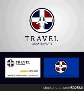 Travel Dominican Republic Creative Circle flag Logo and Business card design