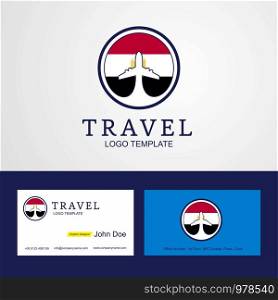 Travel Egypt Creative Circle flag Logo and Business card design