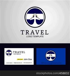 Travel El Salvador Creative Circle flag Logo and Business card design