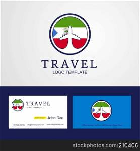 Travel Equatorial Guinea Creative Circle flag Logo and Business card design