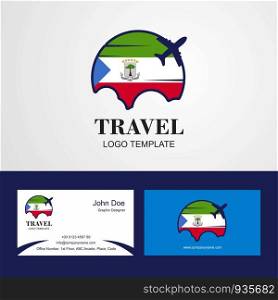 Travel Equatorial Guinea Flag Logo and Visiting Card Design