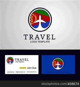 Travel Eritrea Creative Circle flag Logo and Business card design