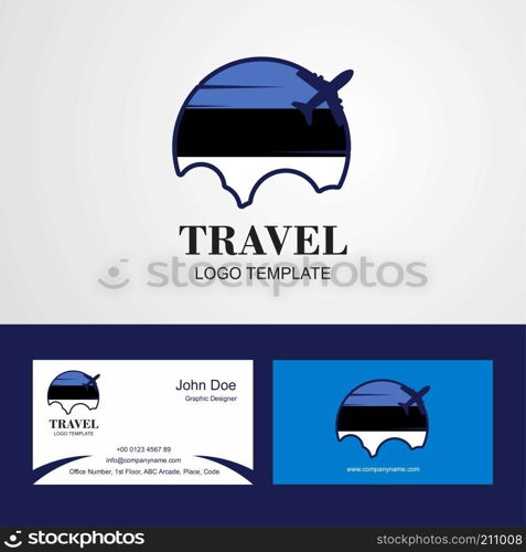 Travel Estonia Flag Logo and Visiting Card Design