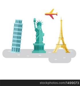 Travel europe famous landmarks and places symbol vector