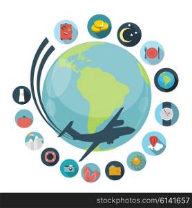 Travel Flat Concept Vector Illustration Isolted. EPS10
